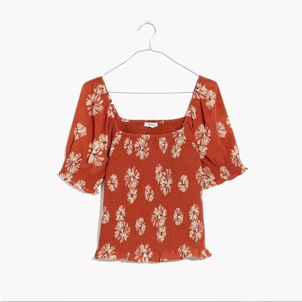 Madewell Women's (Re)Sourced Georgette Lucie Puffed Sleeve Top NWT Size XL